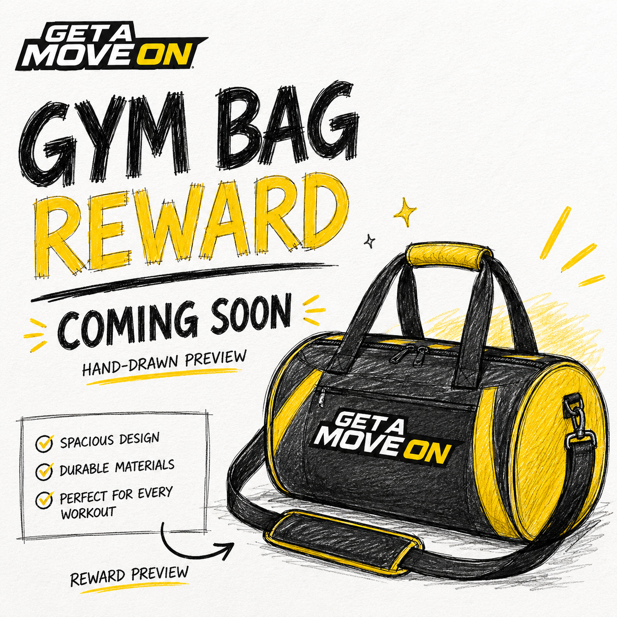 Get A Move On gym bag reward preview